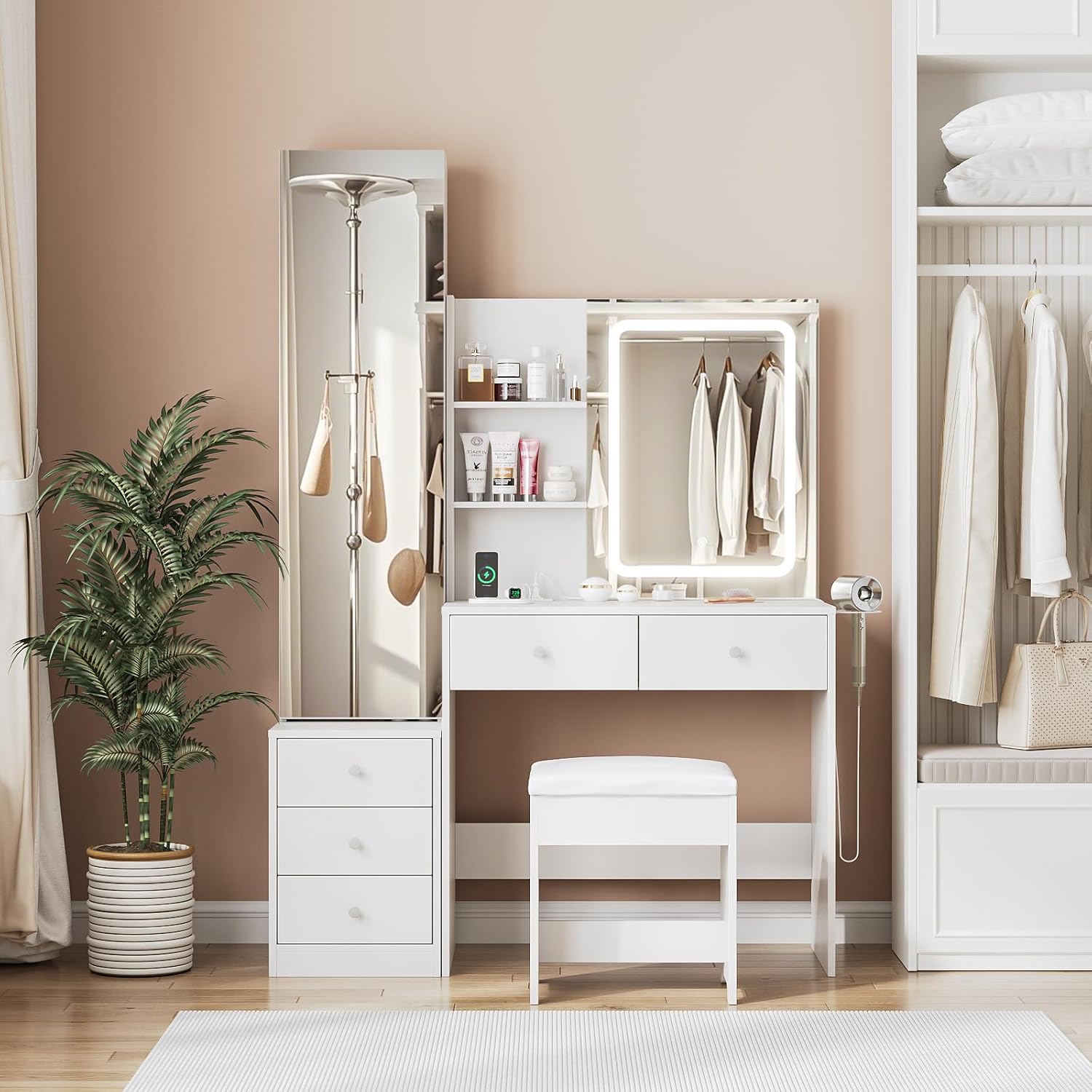 Maupvit Vanity Desk with Mirror Ascend: Elevate Your Makeup Routine with Maupvit Vanity Desk - Full Mirror & Lights
