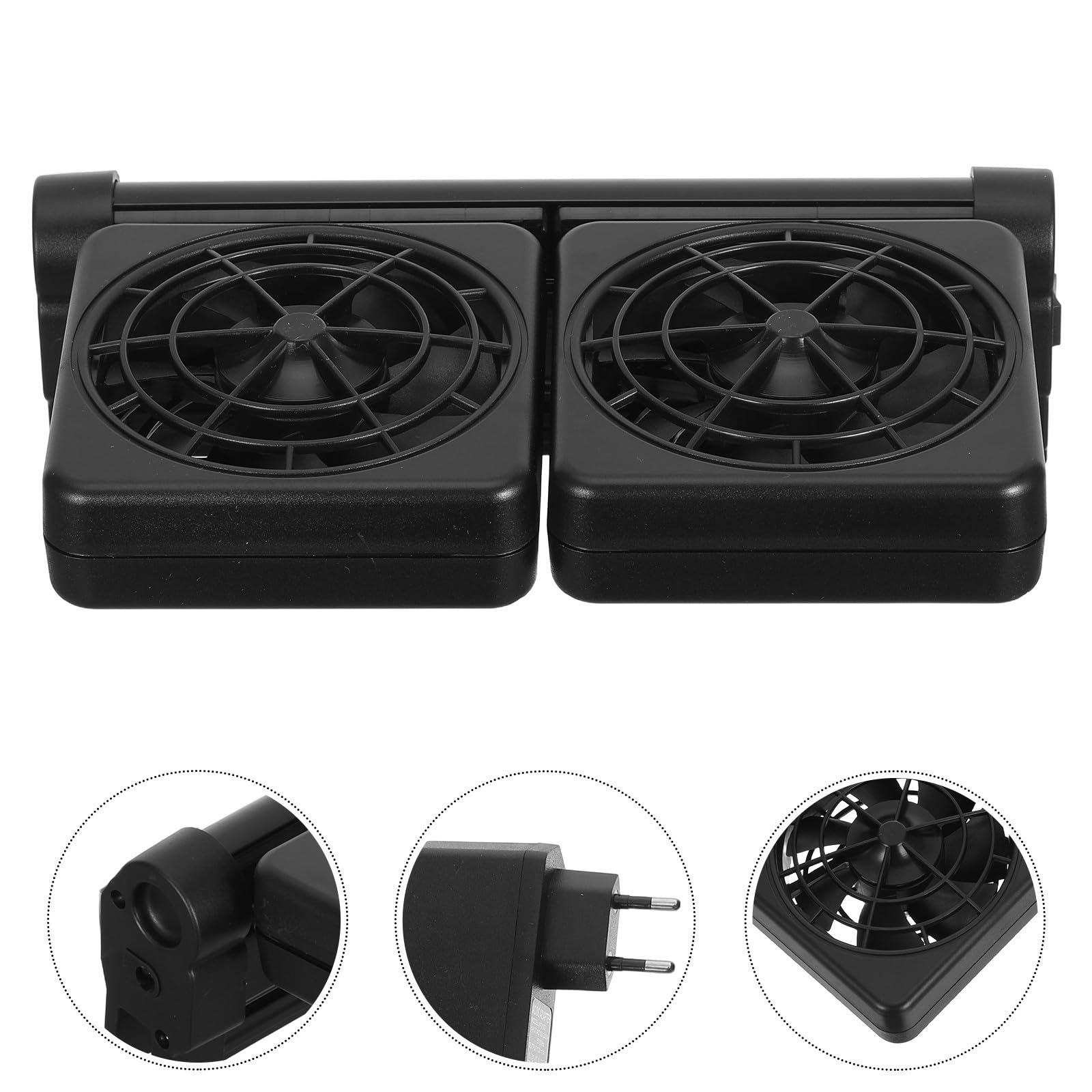 jojofuny Leiser Aquarium Kühlventilator mit Manueller Wärmeableitung Abs Material 2x1,9w Leistung für Betta Fisch und Garnelen im Sommerfest und Tropischen Aquarien