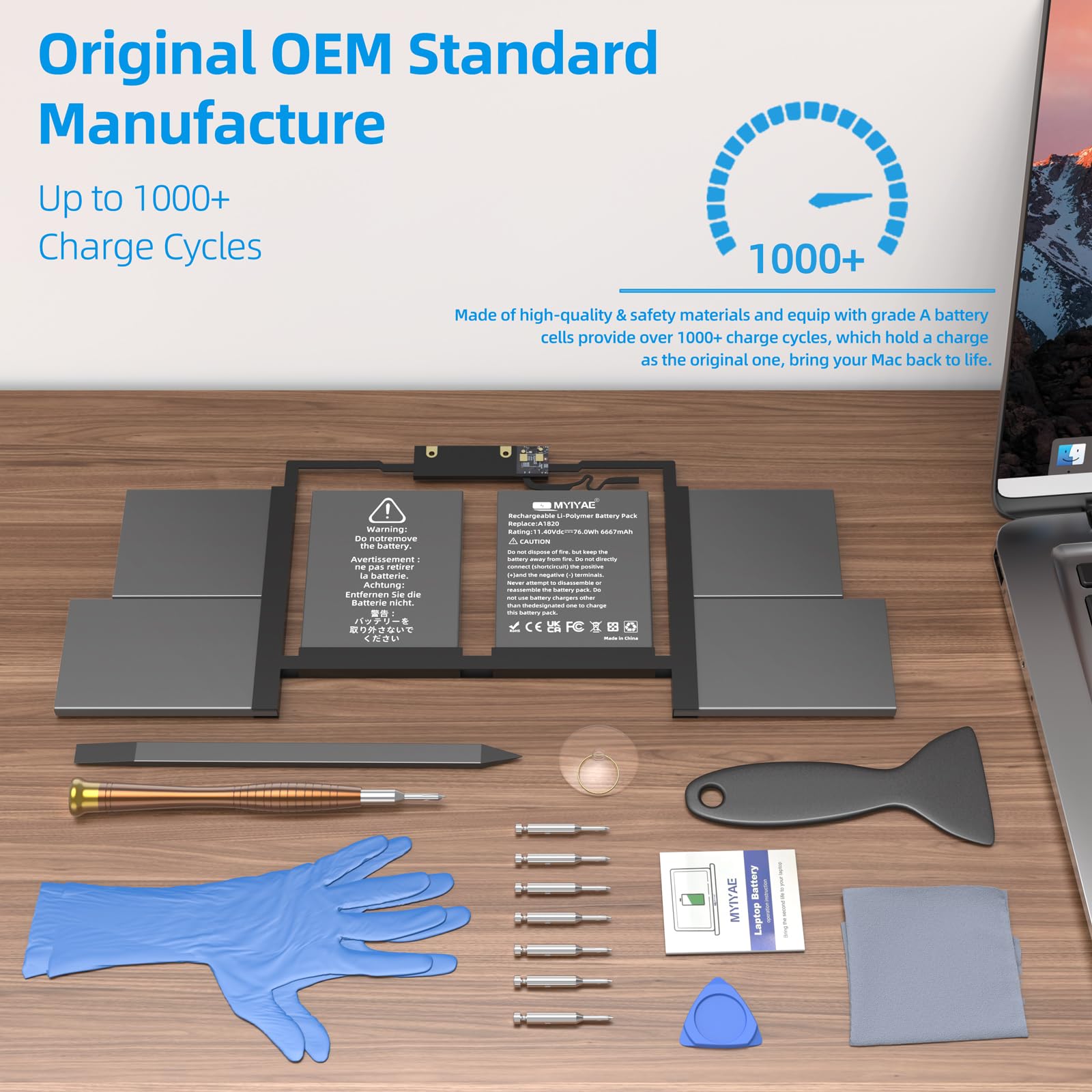 Amazon.com: JGTM A1707 Battery Replacement, A1820 Battery for