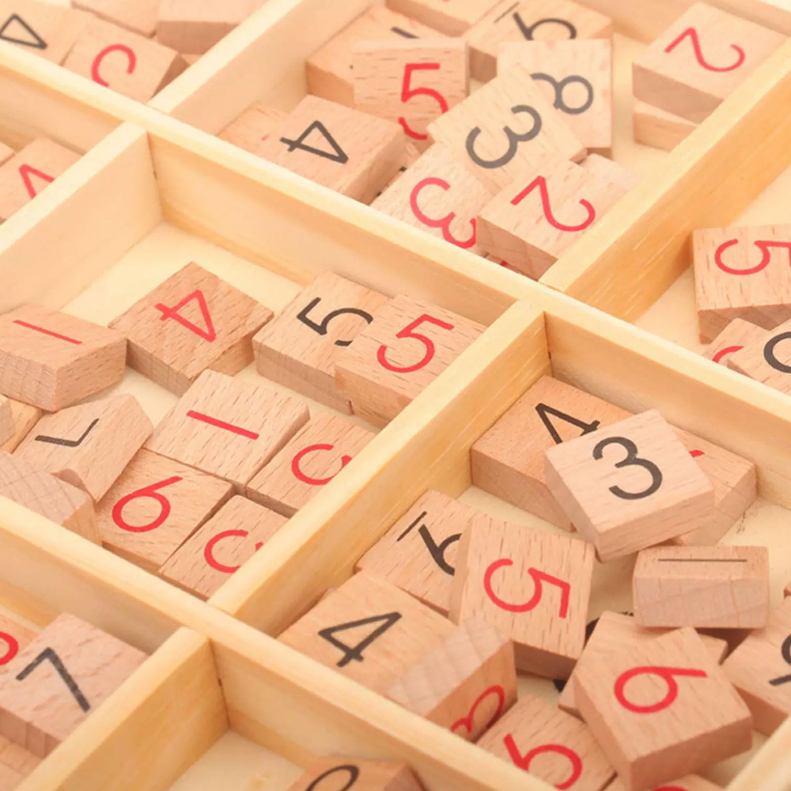 Rompecabezas Sudoku Madera Montessori 4 en 1 con Caja Almacenamiento | Juego de Mesa Sudoku, 4/6/9 Cuadrículas Juego de Lógica de Números, Juguete Educativo para Aprendizaje de Matemáticas