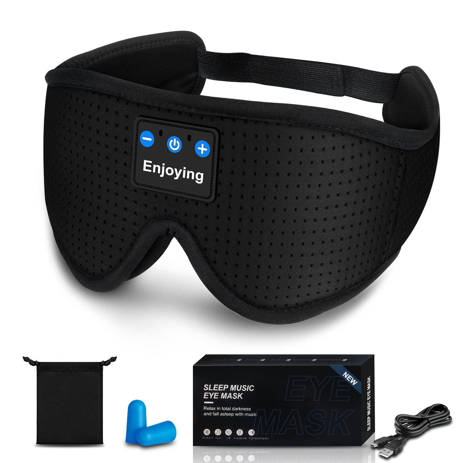 Silk Sleep Mask with Bluetooth Headphones, 3D Contoured Blackout Eye Mask for Adults, Teen...