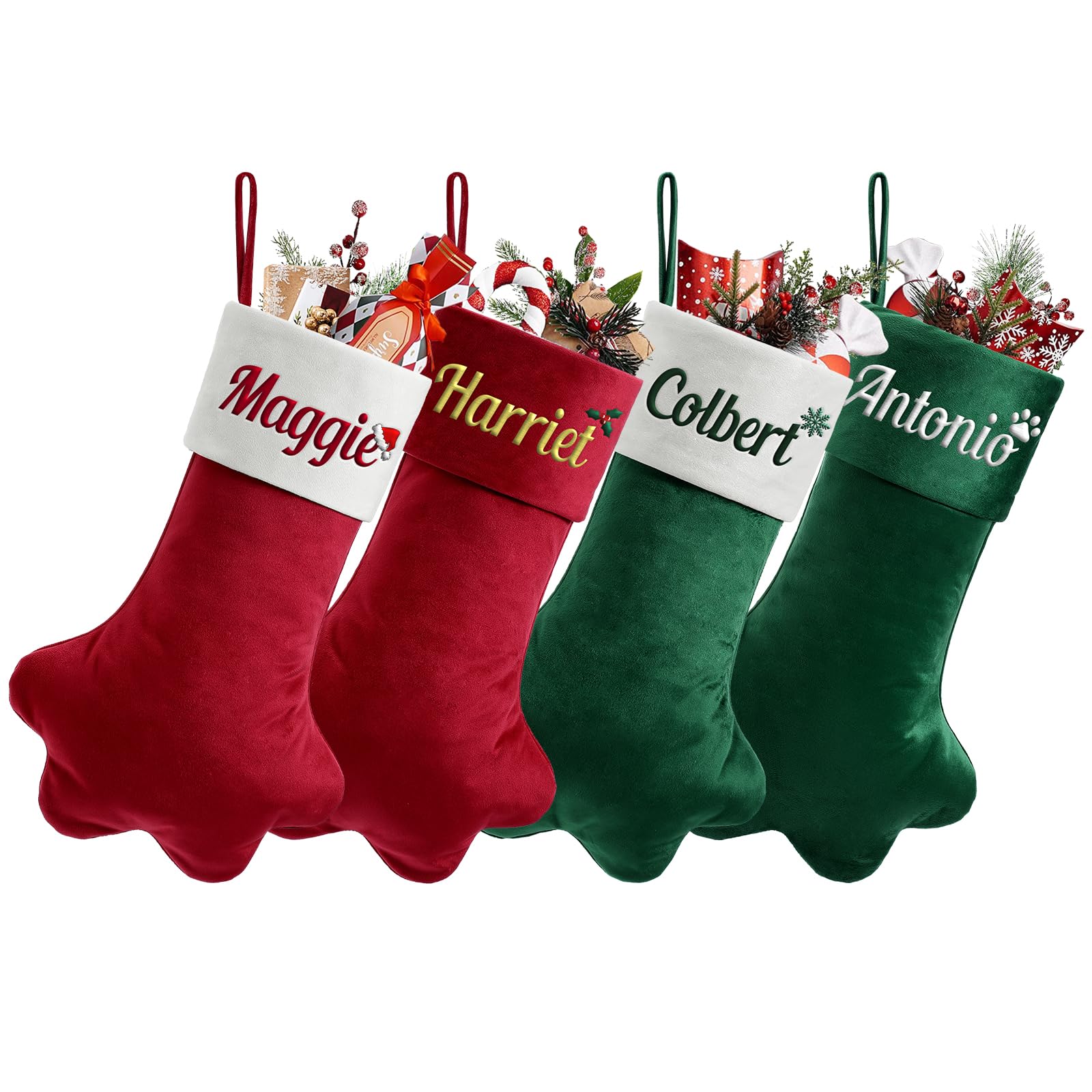 SearchI Personalized Velvet Christmas Stockings - stockings and holders | Mubboo