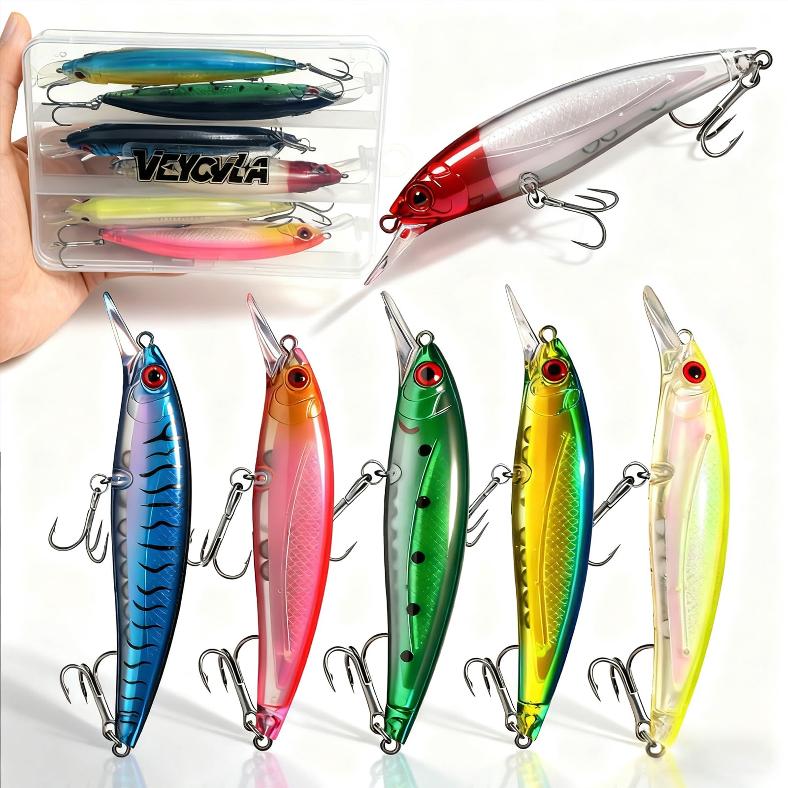 6 stuks Wobbler visaasset voor snoekbaars, hek, wobbler baars