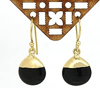 Vista 84 de Gempires - Pendiente de gancho de pera natural, pendiente de meditación, joyería hecha a mano, regalo para ella Yaxaite