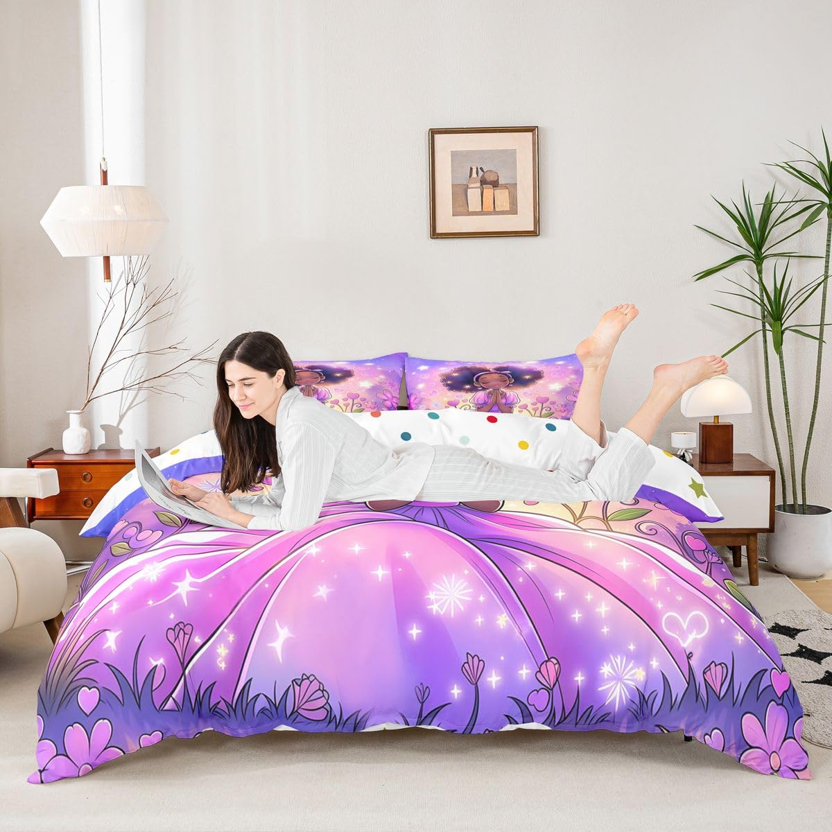 Homewish Copripiumino per letto super king size con 2 federe, motivo