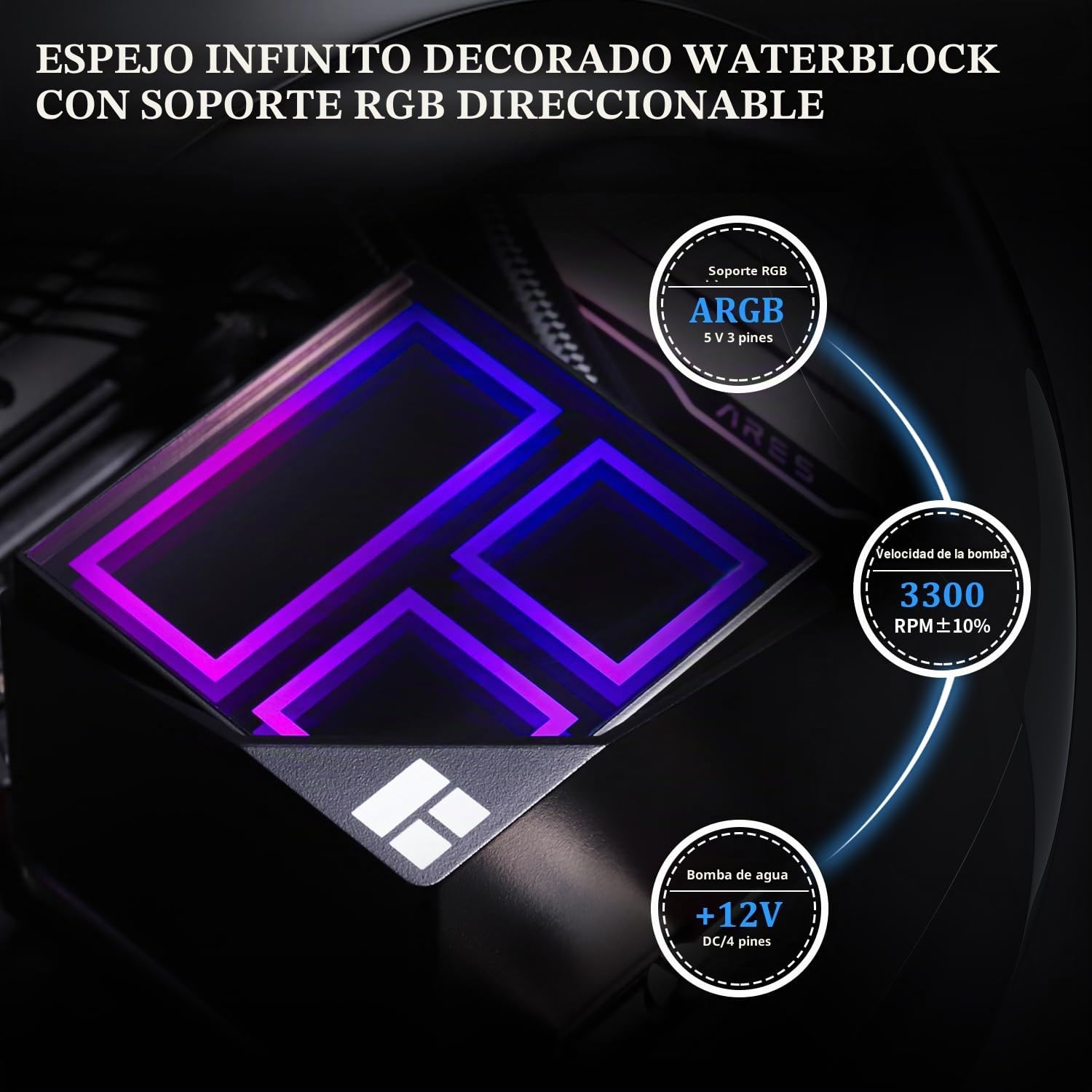 TR Frozen Infinity 360 NEGRO CPU AIO Cooler, Ventiladores TL-M12*3 PWM, Enfriador de Agua Procesador ARGB Infinity Mirror: LGA1851/1700/1150/1151/1200/2011