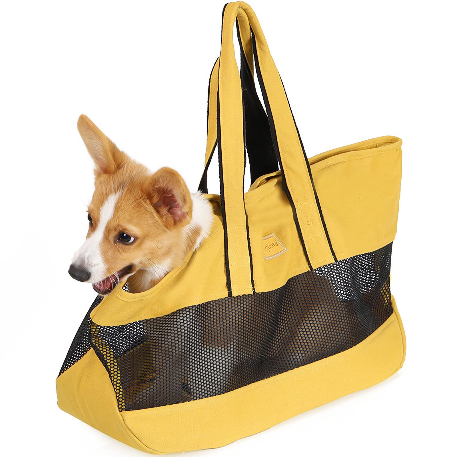 PETCUTE Sac de Transport pour Chat Chien,Sac à Main pour Animaux De Compagnie en Maille Respirant avec Sangle de Sécurité Interne,Sacs de Transport Bandoulière pour Chiens pour Voyages en Plein Air