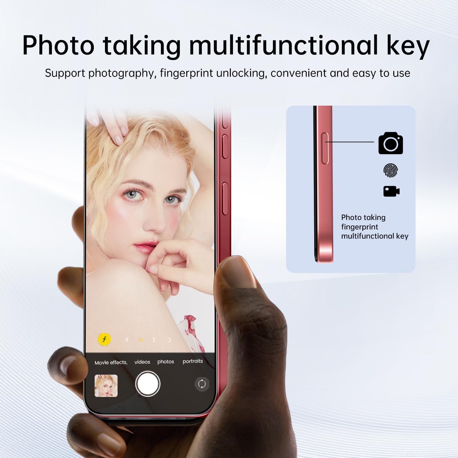 16PM Unlocked Phone,6.99" HD Screen The Phone,8+256GB with 128GB Memory Card Cell Phone, Android 13.0,108MP & 68 Camera,Photo Shortcut button/5G/Face ID/Fingerprint Lock (Burgundy)