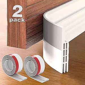 Grotheory 2 Pack Door Draft Stopper Under Door Seal, 2" W x 39" L Door Sweep for Exterior & Interior Doors, Door Window Bl...