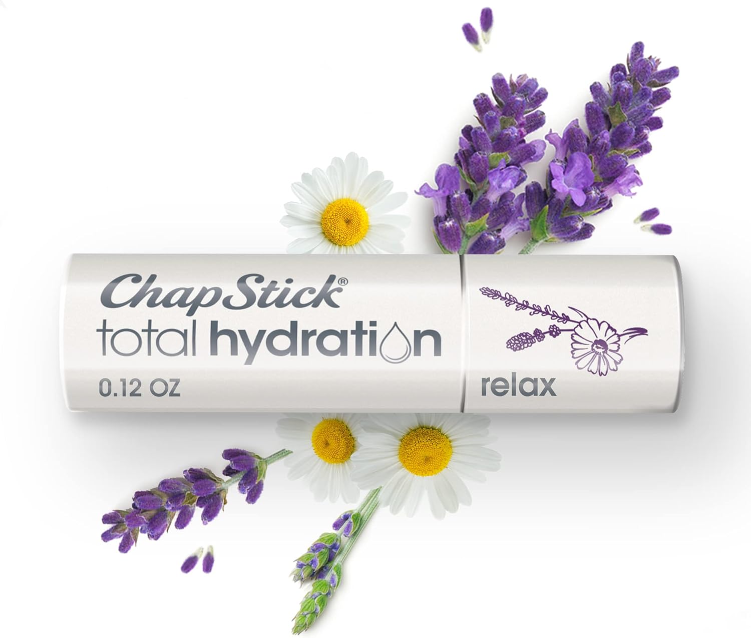 ChapStick Total Hydration Essential Oils Relax Chamomile + Lavender Lip Balm Tube, Lip Care - 0.12 Oz : Beauty & Personal Care
