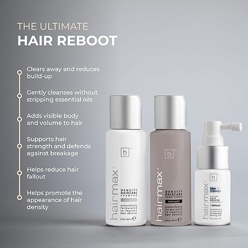 Miniatura 4 de Hairmax Kit de inicio de densidad de 3 piezas (con refuerzo nuevo y mejorado) Sistema de terapia capilar bio-activo para cabello adelgazante, champú