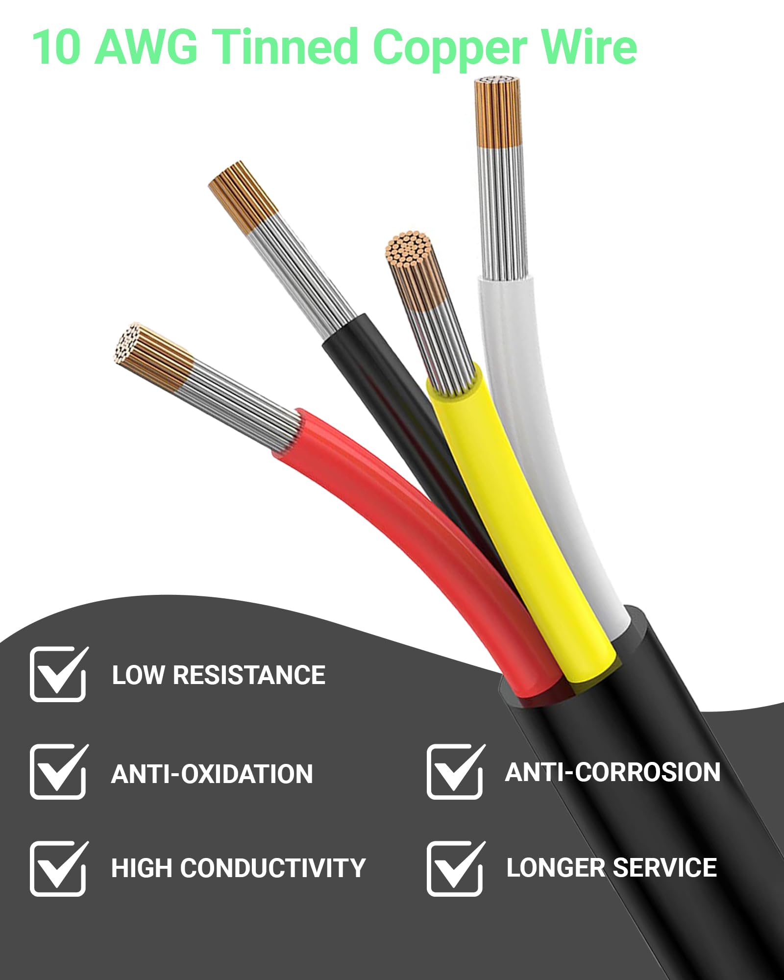 Conector DTP de 4 pines de 10 AWG, conectores eléctricos impermeables de 4 vías, resistentes, cable de calibre 10, macho y hembra, arnés de conexión rápida para coche, camión, barco, LED