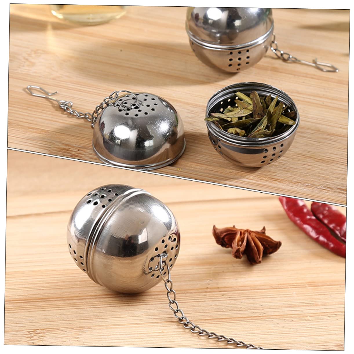 BRIGHTFUFU 10Pcs Stainless Steel Tea Infuser Balls Tea Strainers for Loose Leaf Tea Tea Filters for Home Office and Restaurant Use