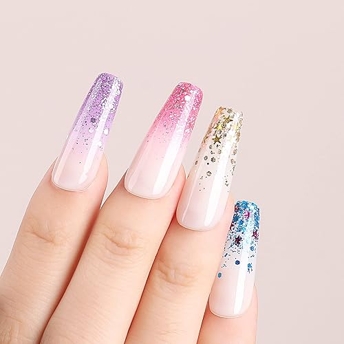 Miniatura 9 de AIMEILI Galaxy Paranoid Collection Soak Off Esmalte de uñas de gel transparente con purpurina para regalo de Navidad, juego de 6 piezas x 0.3 fl oz