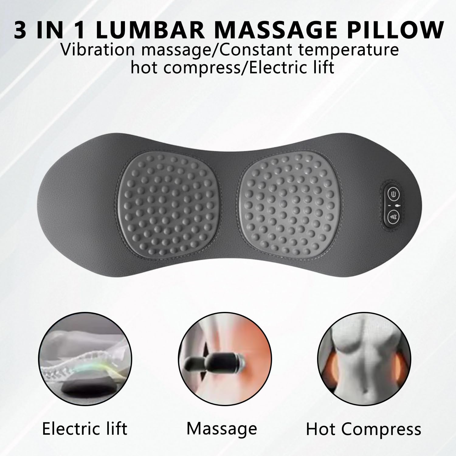 3 in 1 rückenmassagegerät, Electric Lendenwirbel Massagegerät mit Traction, Vibration Und Heat, Verstellbares Lendenwirbel-Traktionsgerät Mit intelligentem Steuerschalter, für Unteren Rücken, Nacken
