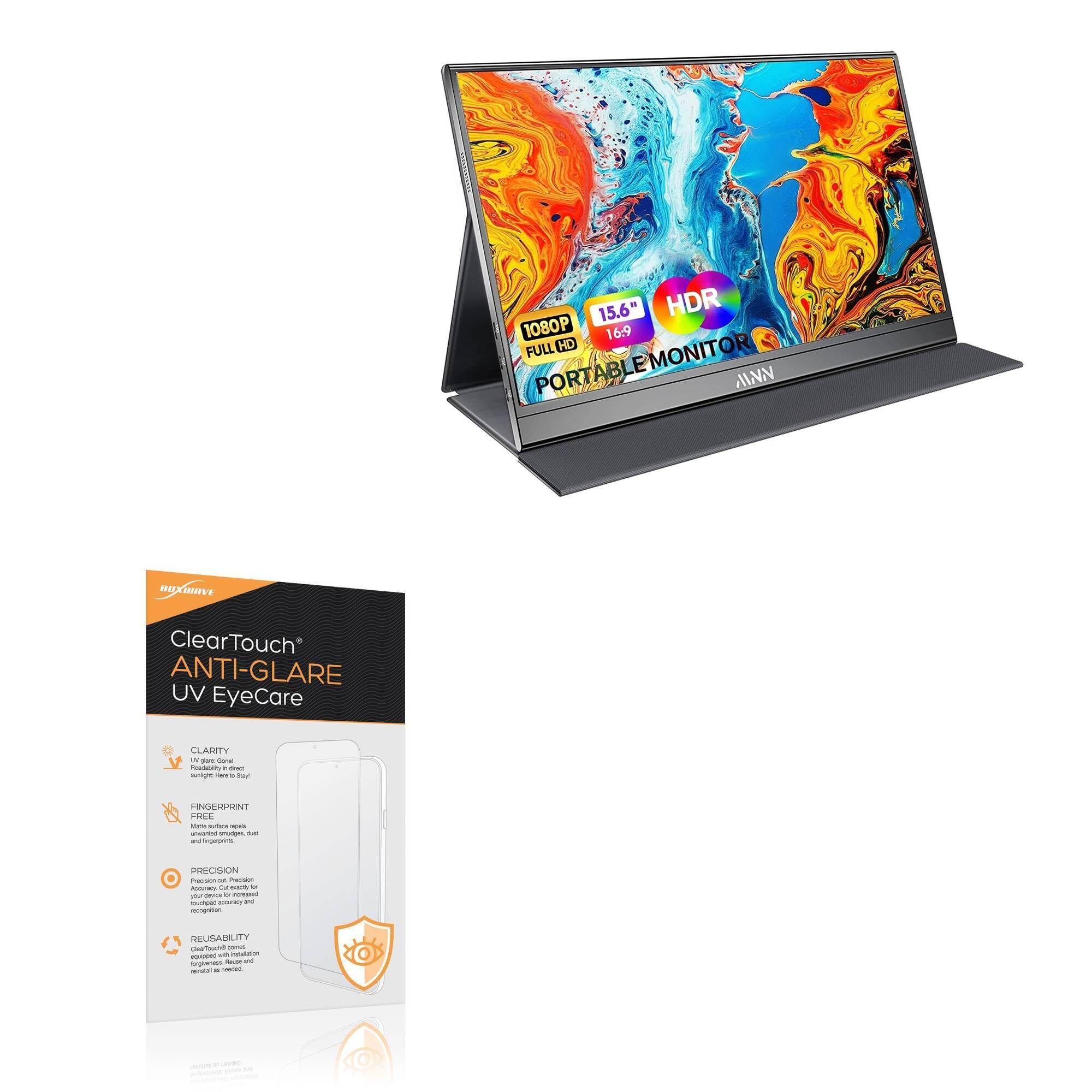 BoxWave Screen Protector Compatible With Newsoul MNN Portable Monitor M156F01 (15.6 in) - ClearTouch Anti-Glare Anti-UV EyeCare (2-Pack), Filters out Harmful Blue Light Reduce Fatigue
