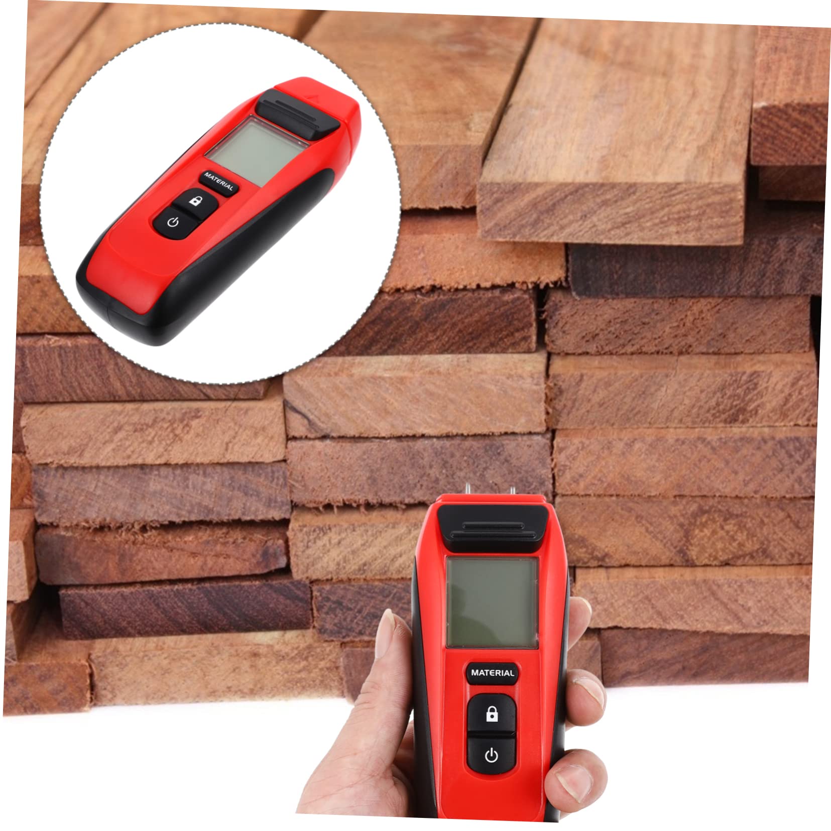 Medidor de Humedad de Madera G110 9v Dc, Rojo, Plástico