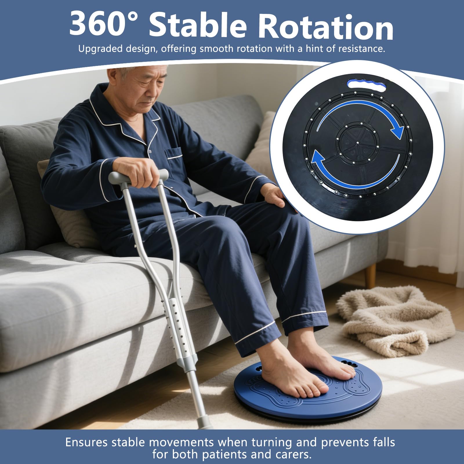 Tabla giratoria portátil para pacientes, Personas Mayores, Tabla De Transferencia Giratoria de 360 ° placa de cambio Antideslizante Soporta 125 kg para pacientes, ancianos, cuidado diario