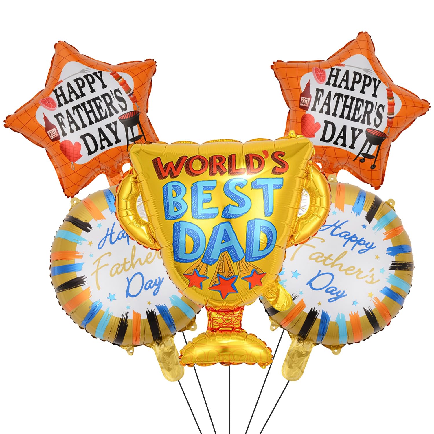 Palloncini Lamina Festa Del Papà - 5 Pezzi Da 45,7 Cm, Riutilizzabili