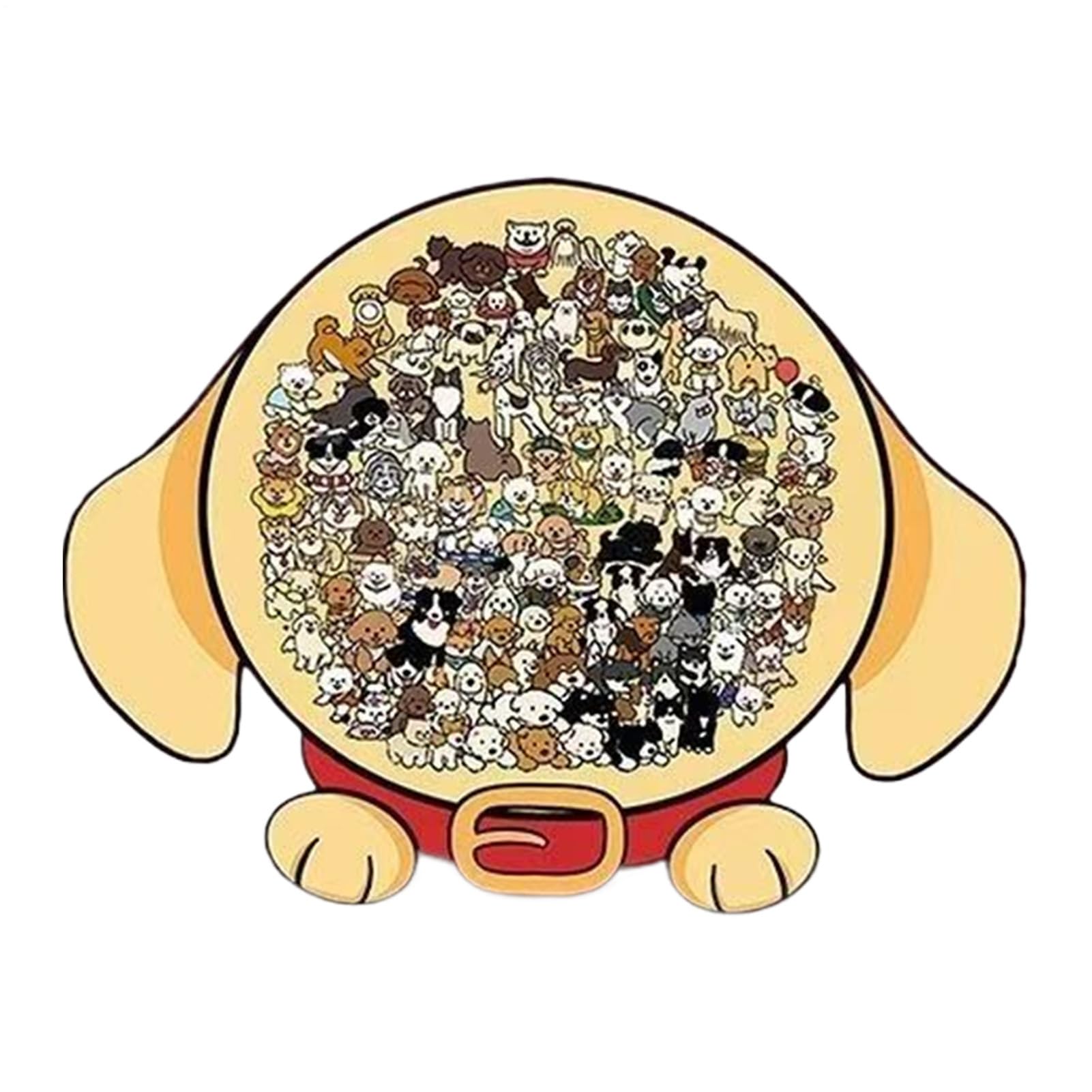 135-Piece Morandi-Colored Dog Shaped Wooden Jigsaw Puzzle, Dog Jigsaw Puzzles For Adults Kids, Unique Animal Shapes Wood Puzzle With Stand CreativePuzzle For DogLovers, Home Christmas Decor