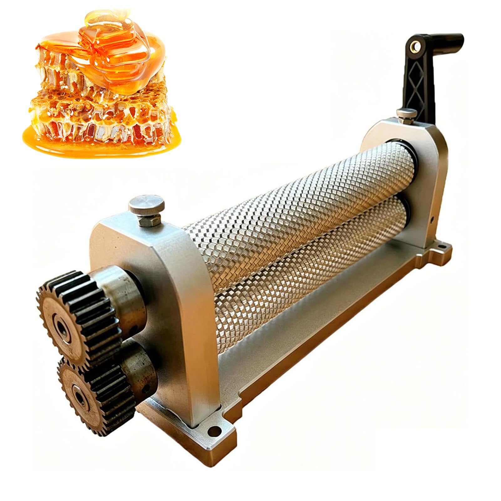 Bienenwachs Mittelwand Walze, Manuelle Wabenpresse 4,1/5,4/5,9mm mit Austauschbaren Walzen, Tragbares Aluminiumlegierung Imkereigerät zur Herstellung von Waben