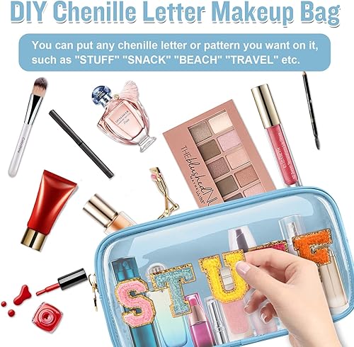 Miniatura 7 de izuzta Mini bolso de maquillaje de nylon pequeño bolso lindo Preppy cosmético cremallera bolsa, Azul