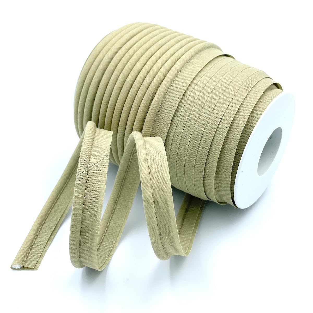 Craft Cult Medium 14mm Wide Plain Piping Bias Binding Piped Trim - 25 Metre Roll (77 - Mushroom)