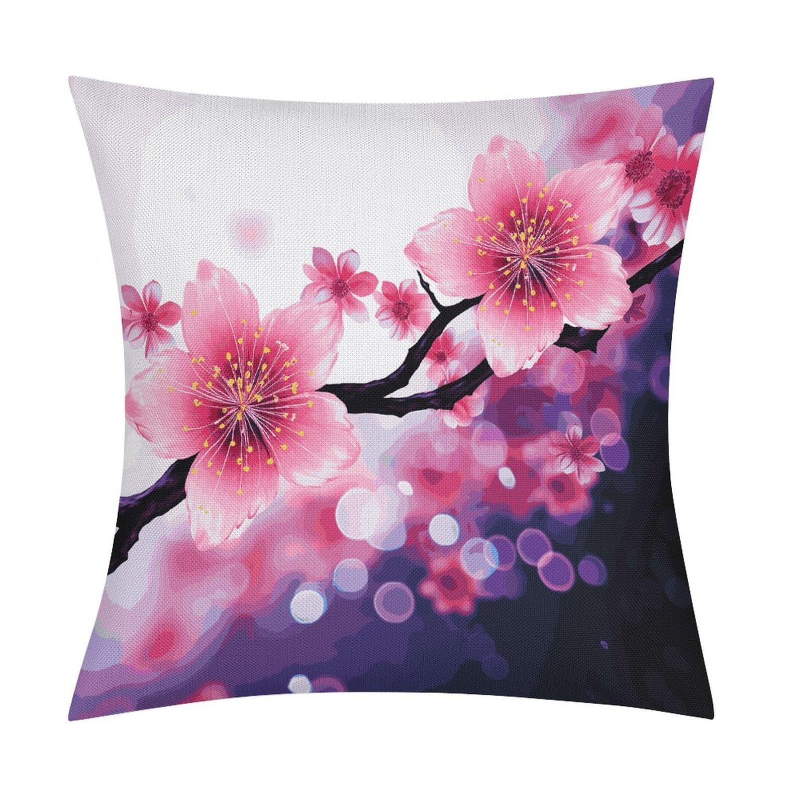 Fodpand Style Flower2 Pillow Covers 18X18 Inch, Pillow Cases Boho Farmhouse, Throw Pillow Covers For Couch Sofa Bed Spring Home Decor