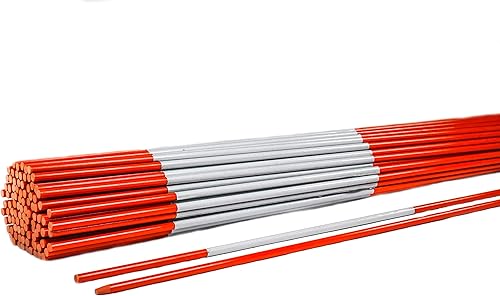 Marcadores naranjas de 4 pies - Estacas de nieve de fibra de vidrio de 14 pulgadas, cinta reflectante Hy Viz, puntas flexibles y puntiagudas (20)