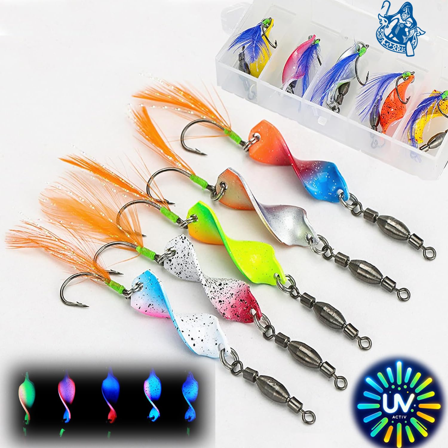 Set Spinner Per Pesca Trota - 5 Pezzi Da 2,4 G, Con Scatola UV, Esche Irresistibili