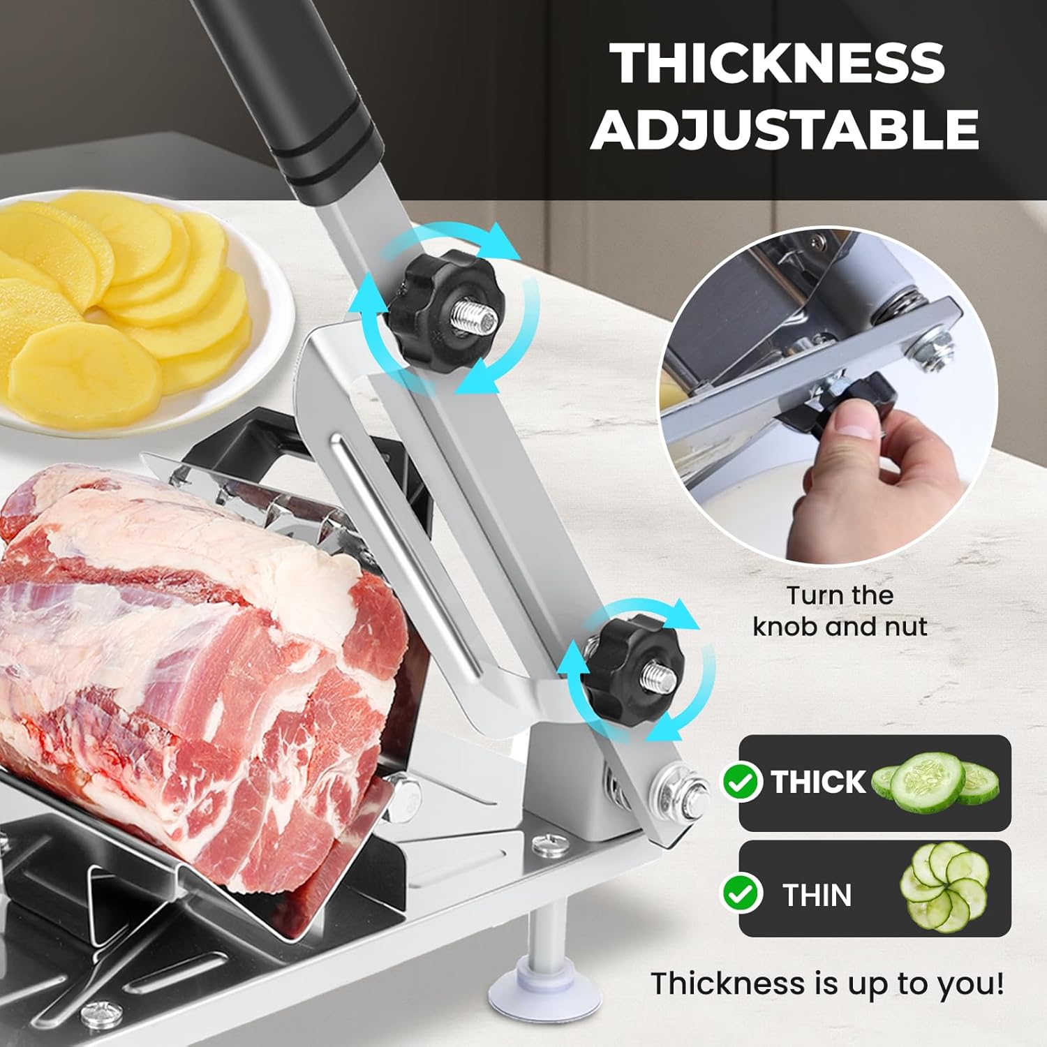 meat slicer machine for home Stainless manual frozen meat deli slicer beef jerky cutter machine lamb