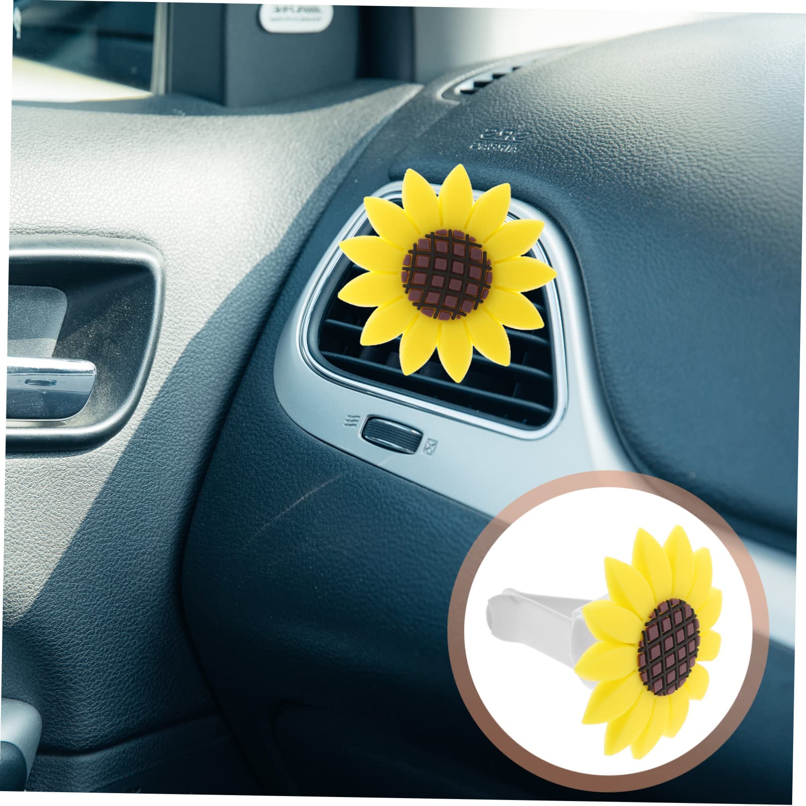 SOLUSTRE Clip Presa Aria Auto Profumo Auto Girasole 16 Pz Clip Per Girasole Clip Di Sfiato Per Deodoranti Per Auto Dell'auto Decorazioni Cruscotto Clip Per Auto Girasole Per Auto Gomma Da Cancellare