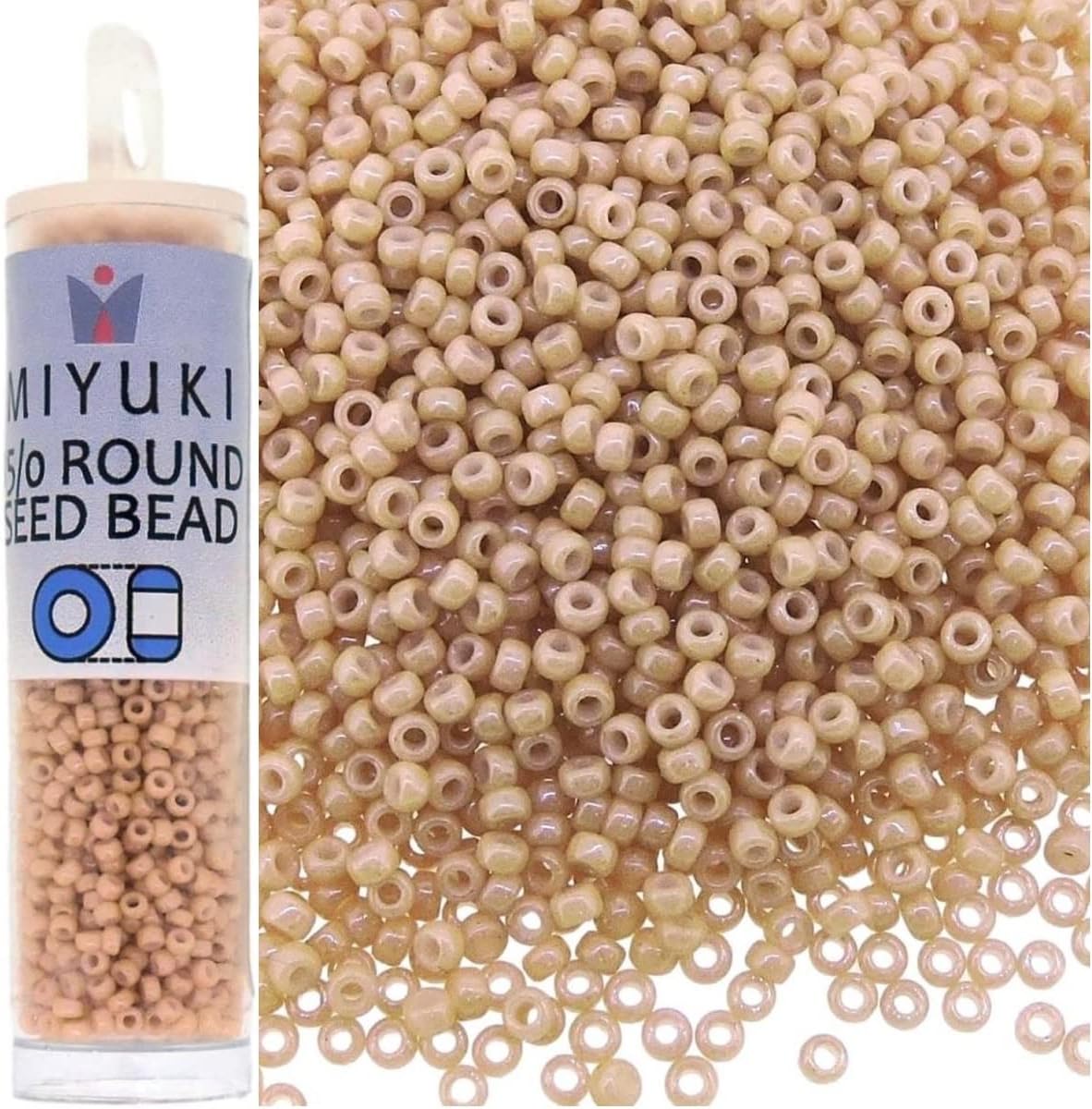 Miyuki Round Seed Bead Size 15/0 8.2g Opaque Tan