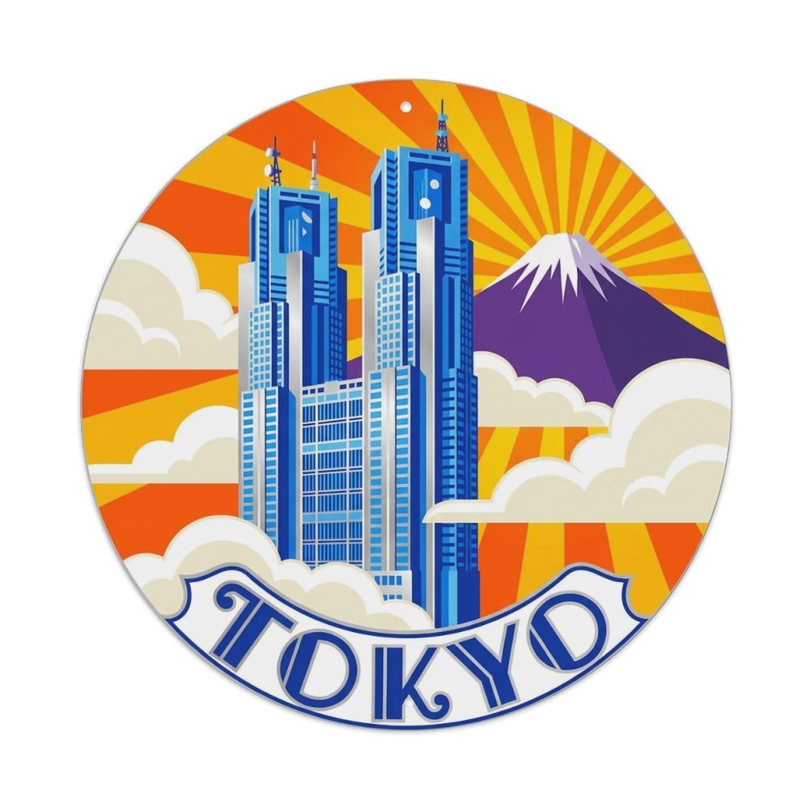 Vintage Travel Tokyo Japan Wonderland Vintage Metal Tin Sign Plaque Wall Decor for Cafe, Club Bar, Office, Garden Metal Poster 8x8Inch