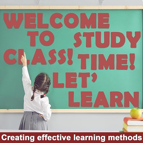 Miniatura 7 de Juego de 150 letras grandes de 7 pulgadas y recortes de puntuación, letras verdes primaverales, decoración festiva para el hogar, escuela, aula,