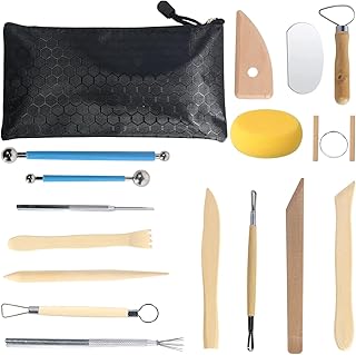 Juego de 17 Herramientas Ceramica - Herramientas Arcilla de Madera para Principiantes y Profesionales, Ideal para Proyec...