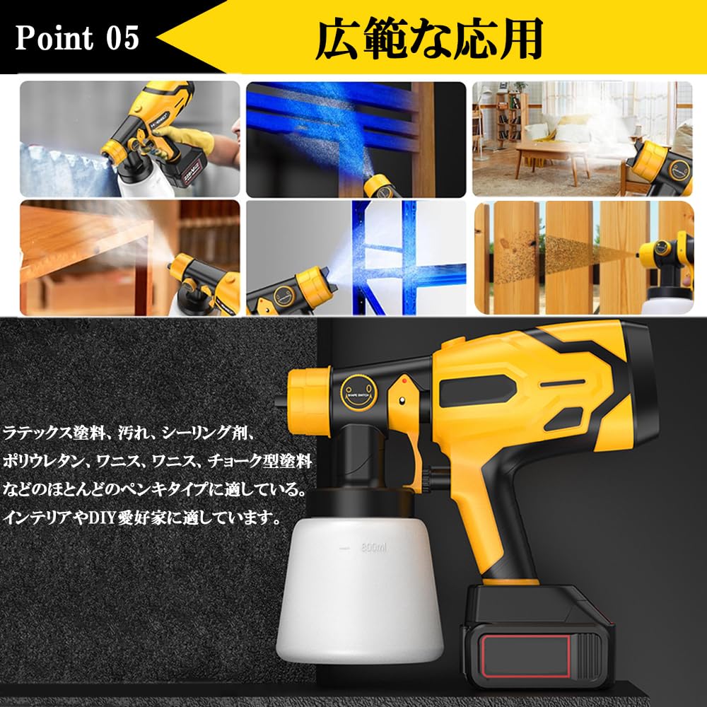 Amazon | コードレススプレーガン 充電式【2024新登場強化版】 電動