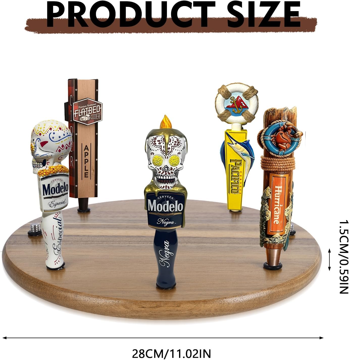 YeeBeny Beer Tap Handle Display, Beer Tap Handle Display Wall Mount for Beer, Whiskey Wine, Boston Wine Bottle Display, Beer Tap Handle Holder with 8 Beer Tap(Only Holder)