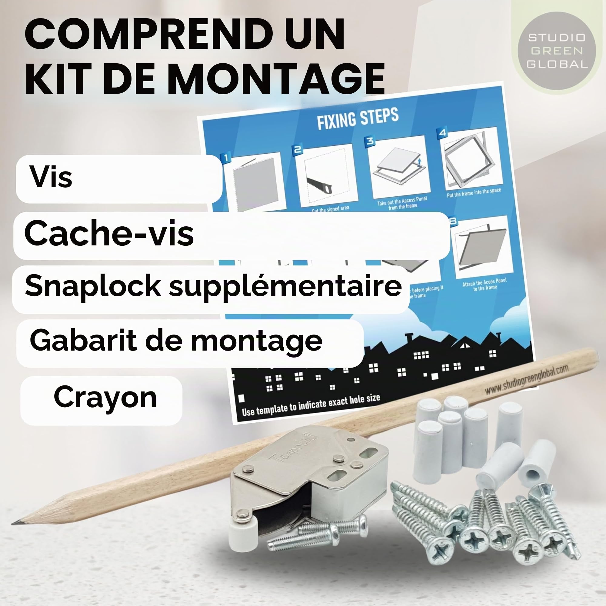 Trappe de visite 15x15cm avec joint en feutre - Invisible, prête à peindre | Pour cloisons sèches 12,5mm | 150x150mm Cadre en aluminium trappe de maintenance | Ouverture adaptée aux pièces humides
