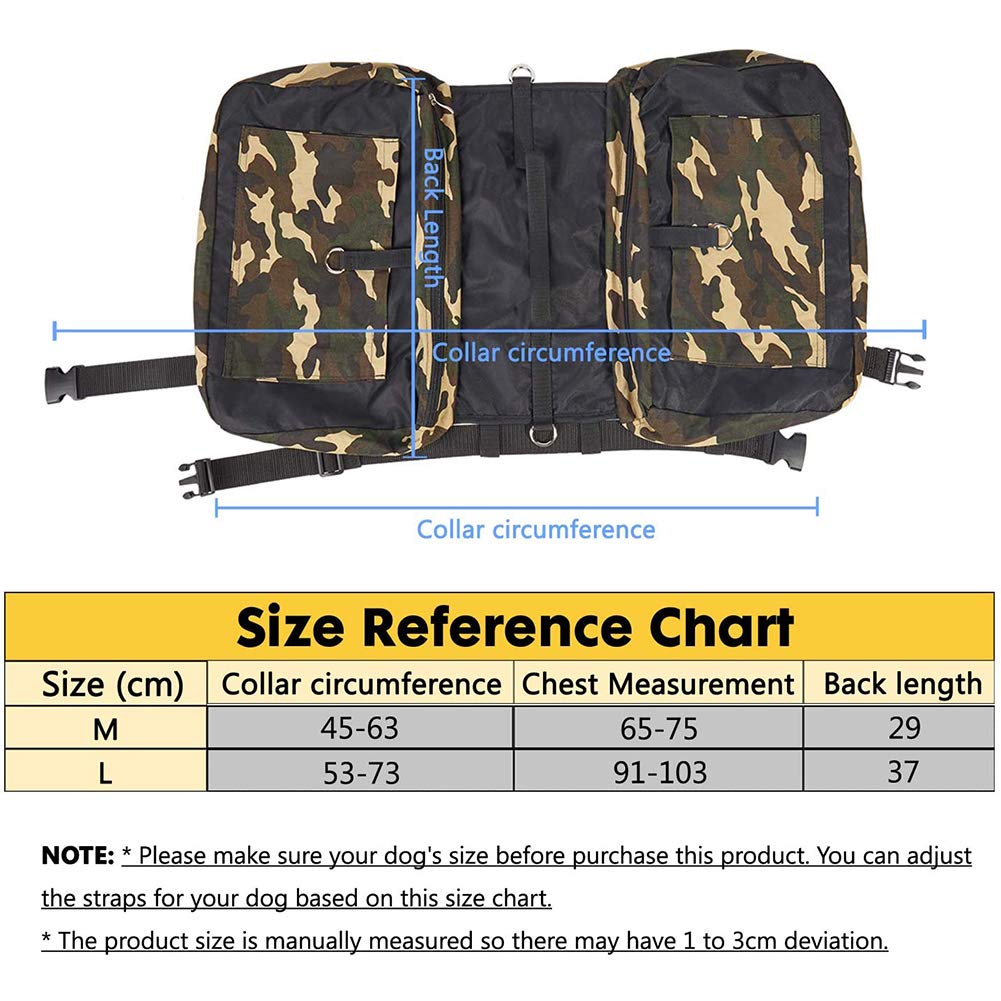 Cane Bisaccia Zaino, Regolabile Tripper Segugio dello Zaino di Corsa Bag Zaino Cane Pacchetto Escursionismo Gear Attrezzature Zaino Leggero per Medium & Large Cane per Addestramento Tattico