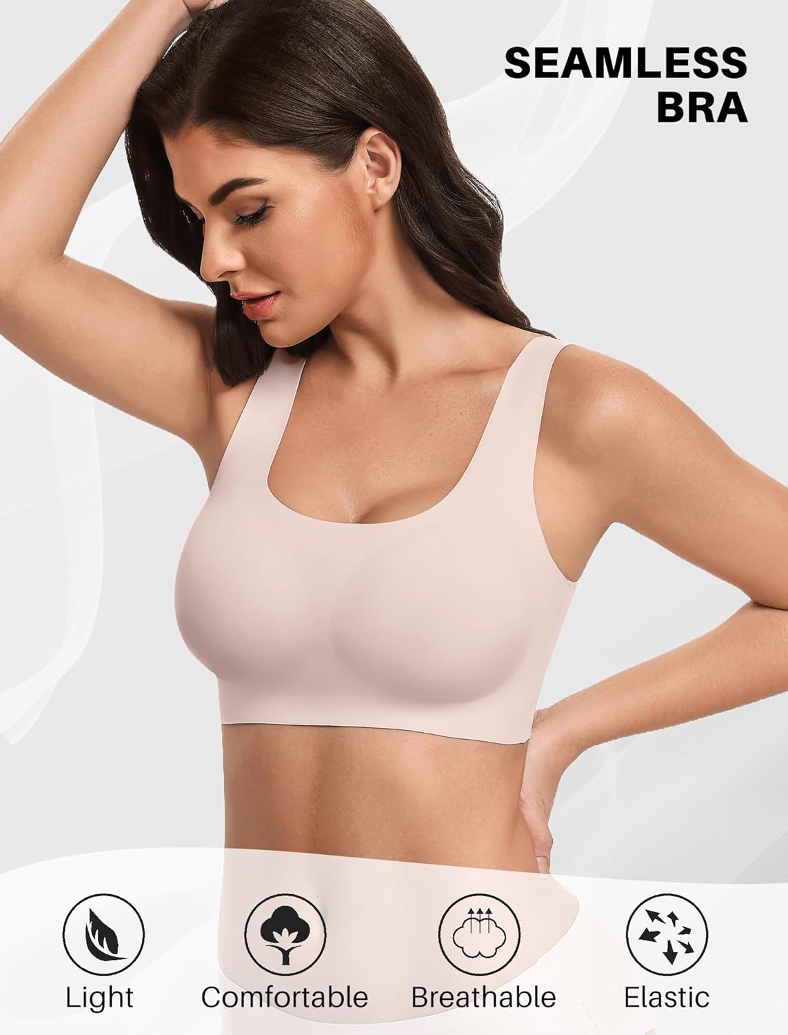 Avidlove Women's Comfy Pullover Wireless Bra Seamless Bralettes No Underwire T Shirt Wirefree Wide Straps Sleep Everyday Bras - Image 2