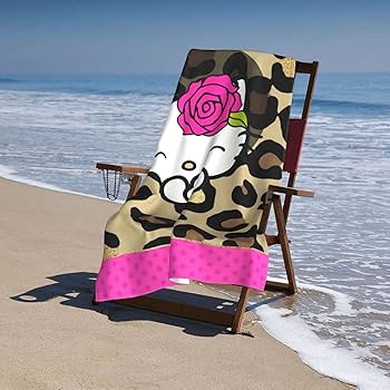 Amazon｜ハローキティ ヒョウ柄(1) アニメ バスタオル 大判 吸水