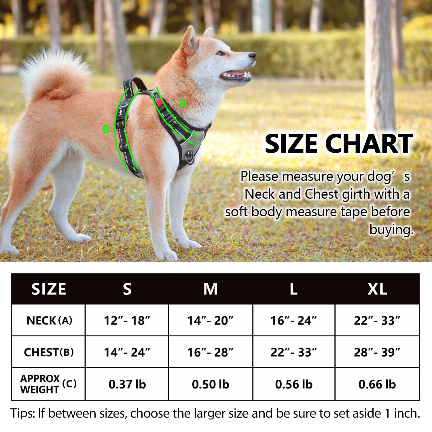 PoyPet No Pull Dog Harness with Neck Release Buckle, Reflective No-Choke Harness with 2 Leash Clip - Image 2