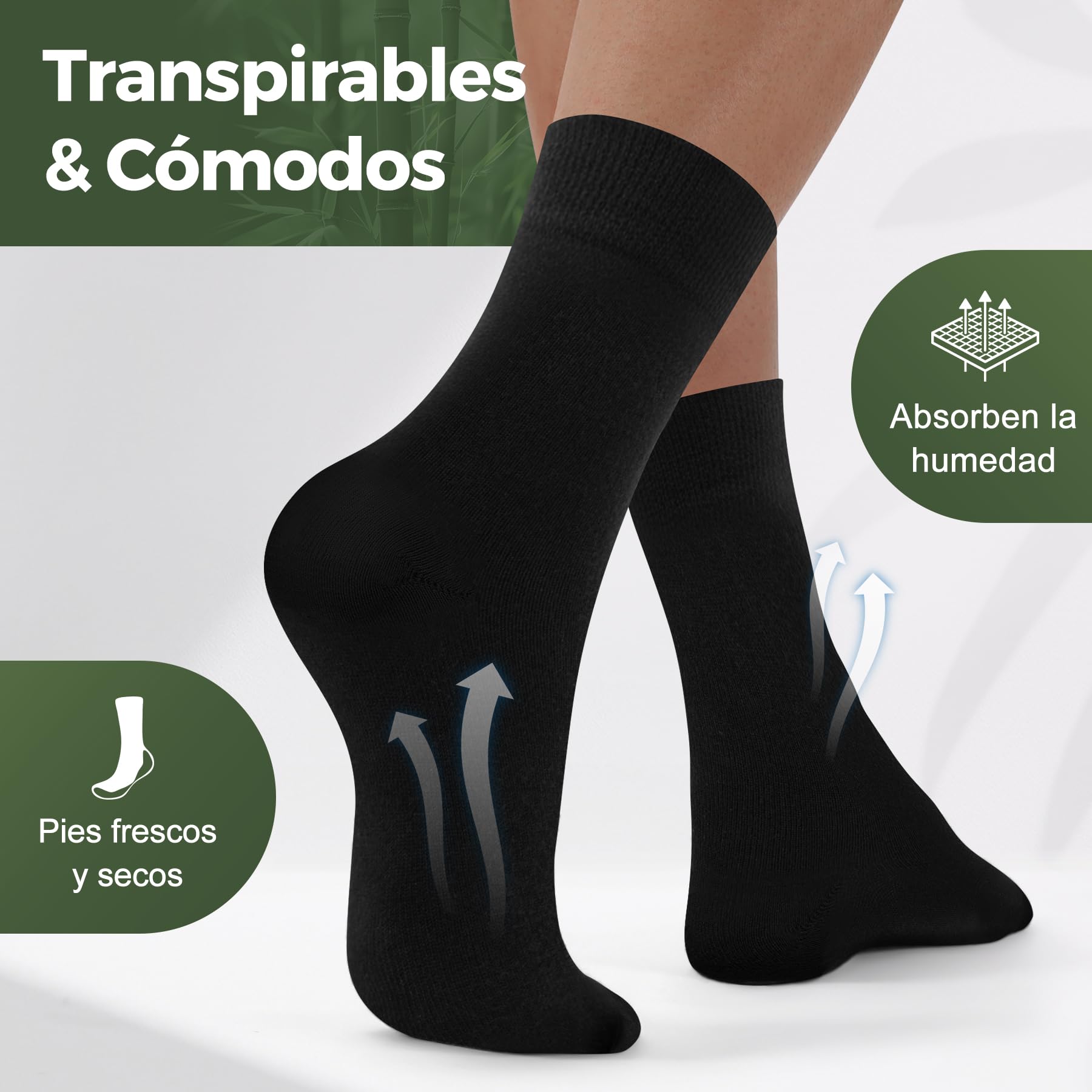 FALARY Calcetines de bambú para hombres y mujeres, 6/12 pares, calcetines casuales de negocios sin costuras, paquete múltiple, súper suaves, transpirables, antiolor