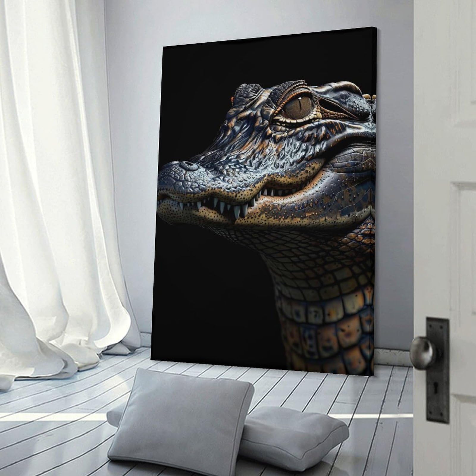 Junmoney Alligator Home Decor Wall Art, 08x12inch(20x30cm), for Living Room, Bedroom Or Home Office, Home Decor Gift with Stylish Appeal