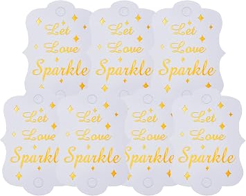 Kingsnow 100 Pack Gold Foil Wedding Tags, Send Off Tag Wedding Favor Tags Exit Tag