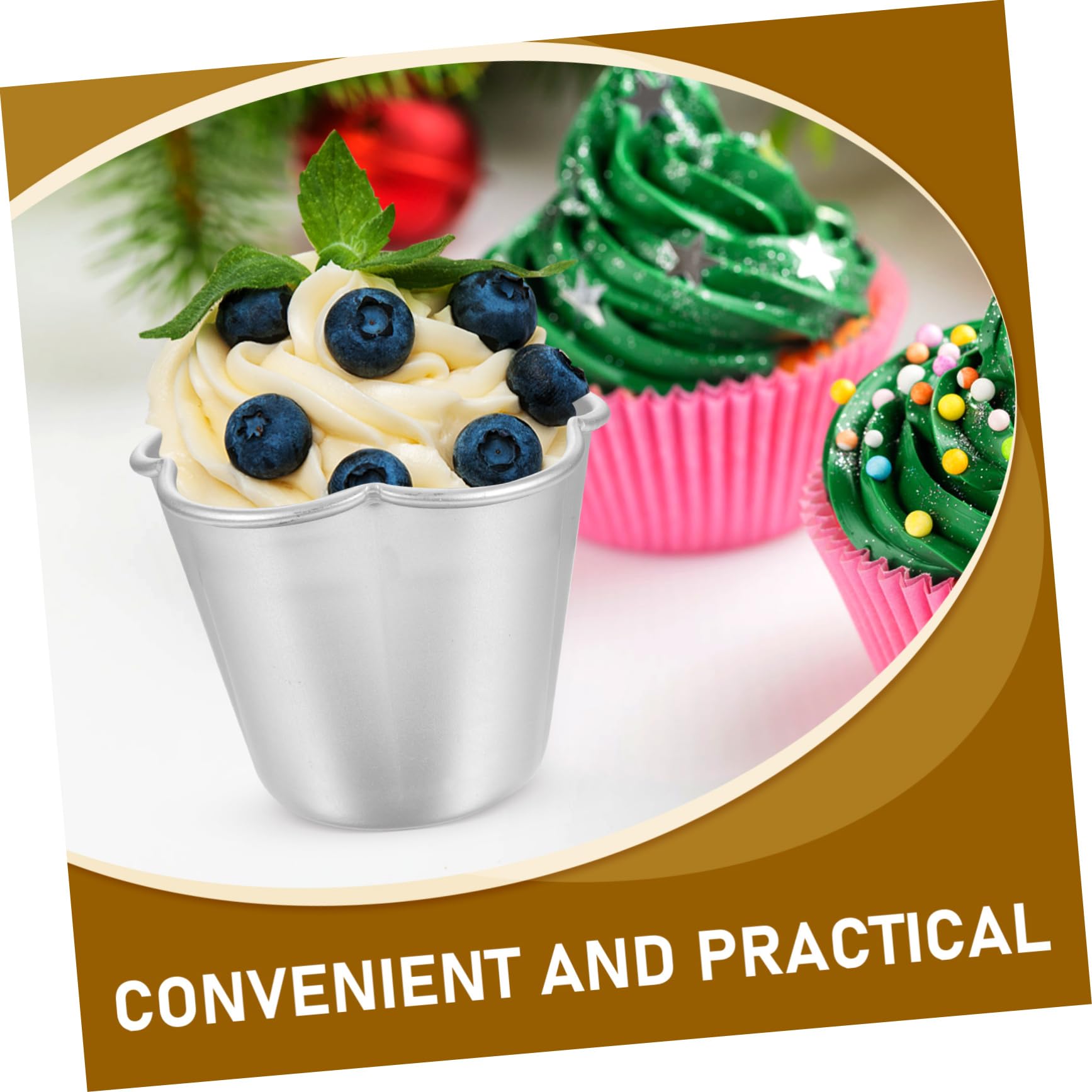 ABOOFAN 18pezzi Per Muffin Antiaderente Per Pudding Tartellette e Dolci Utensili e Resistenti Al