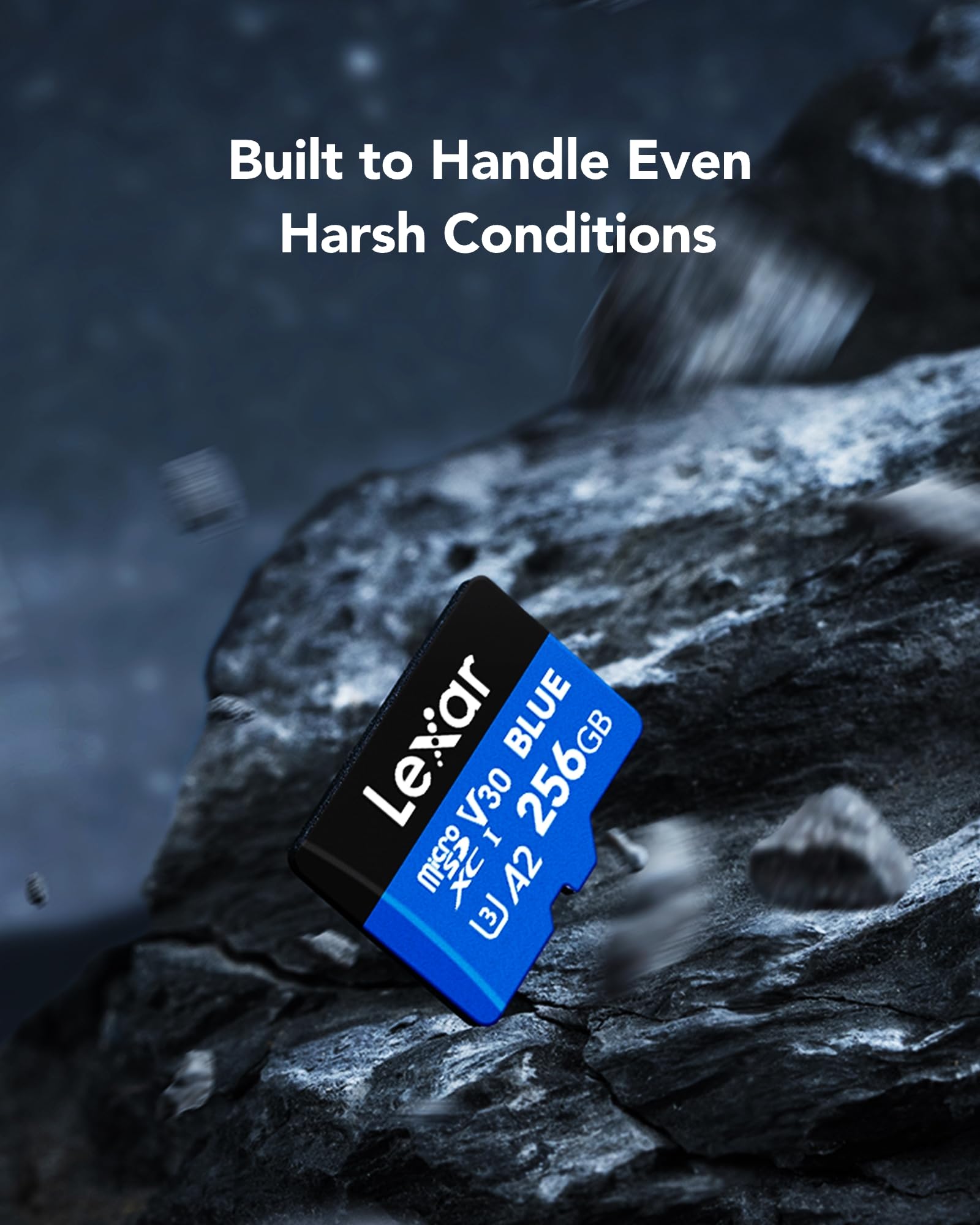 Lexar Blue Micro SD Karte 256GB microSDXC UHS-I Klasse 10 U3 V30 A2 160 MB/s Lesen 4K-Video