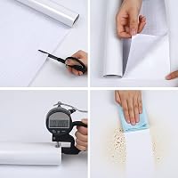 Hode Öntapadós Bútor Fólia, Fehér Csillámhatású, 60cm x 10m, Vízálló, Magasfényű PVC Tapéta Konyhaszekrényhez 2