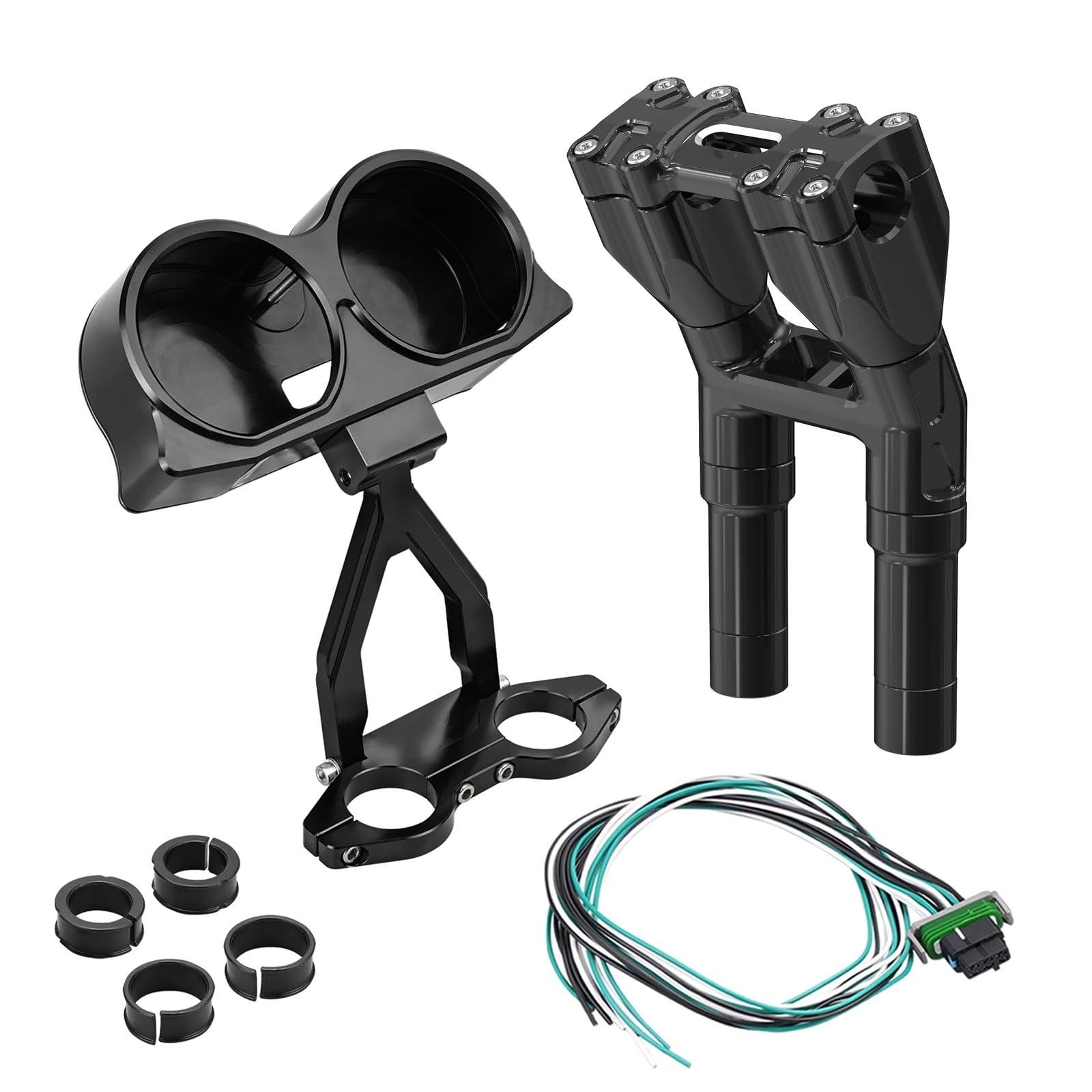 Pontets guidon moto Kit De Relocalisation Jauge Pour RG Road Glide/FLTRX Spécial FLTRXS Rehausseurs Guidon 1.25 "1.5"